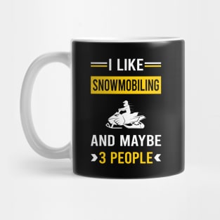 3 People Snowmobiling Snowmobile Mug